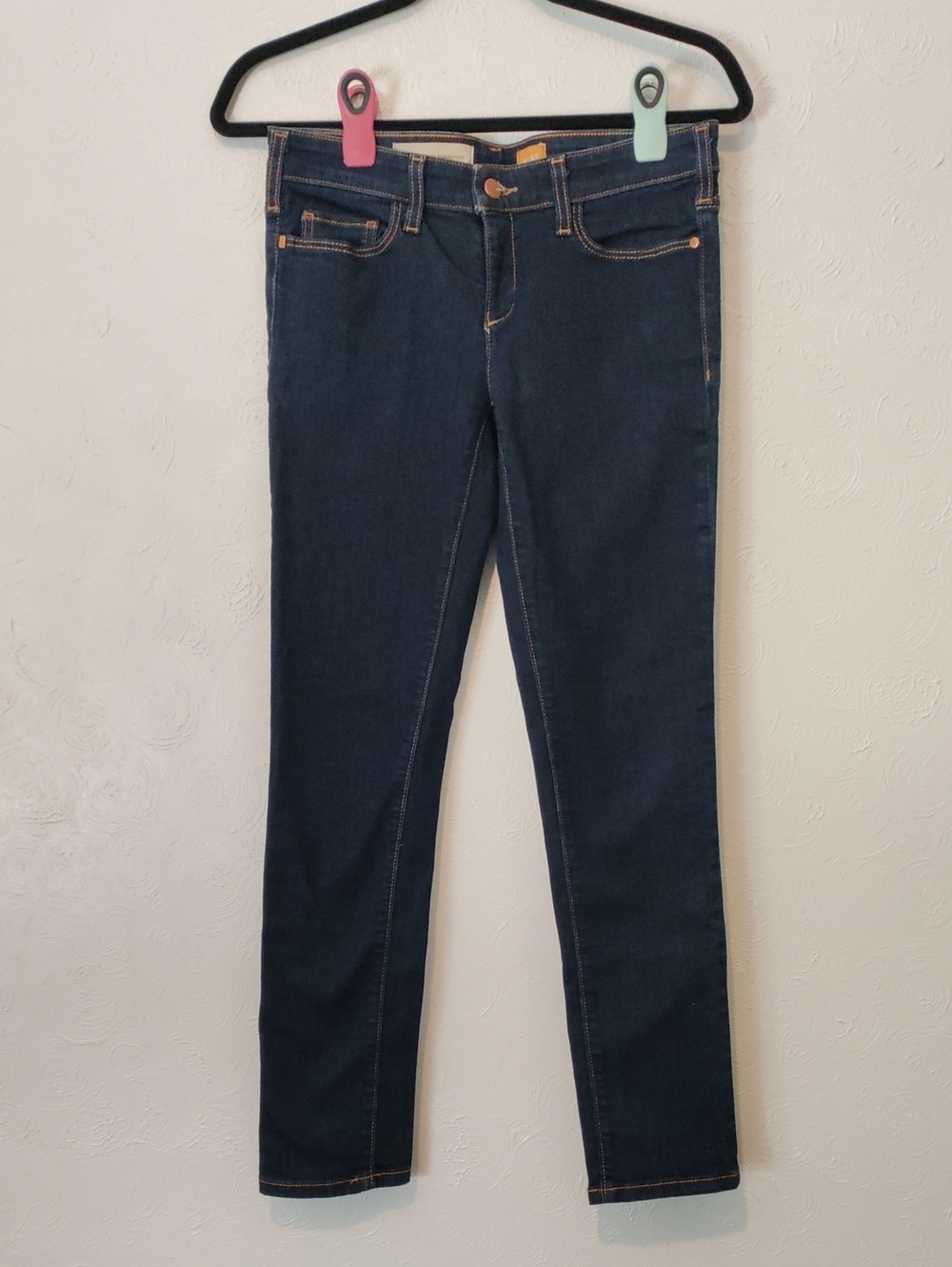 Pilcro Skinny Jeans in Navy Blue Stretch Denim